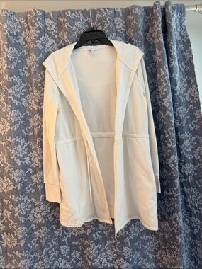Beyond Yoga Cream Hooded Open-Front Cardigan